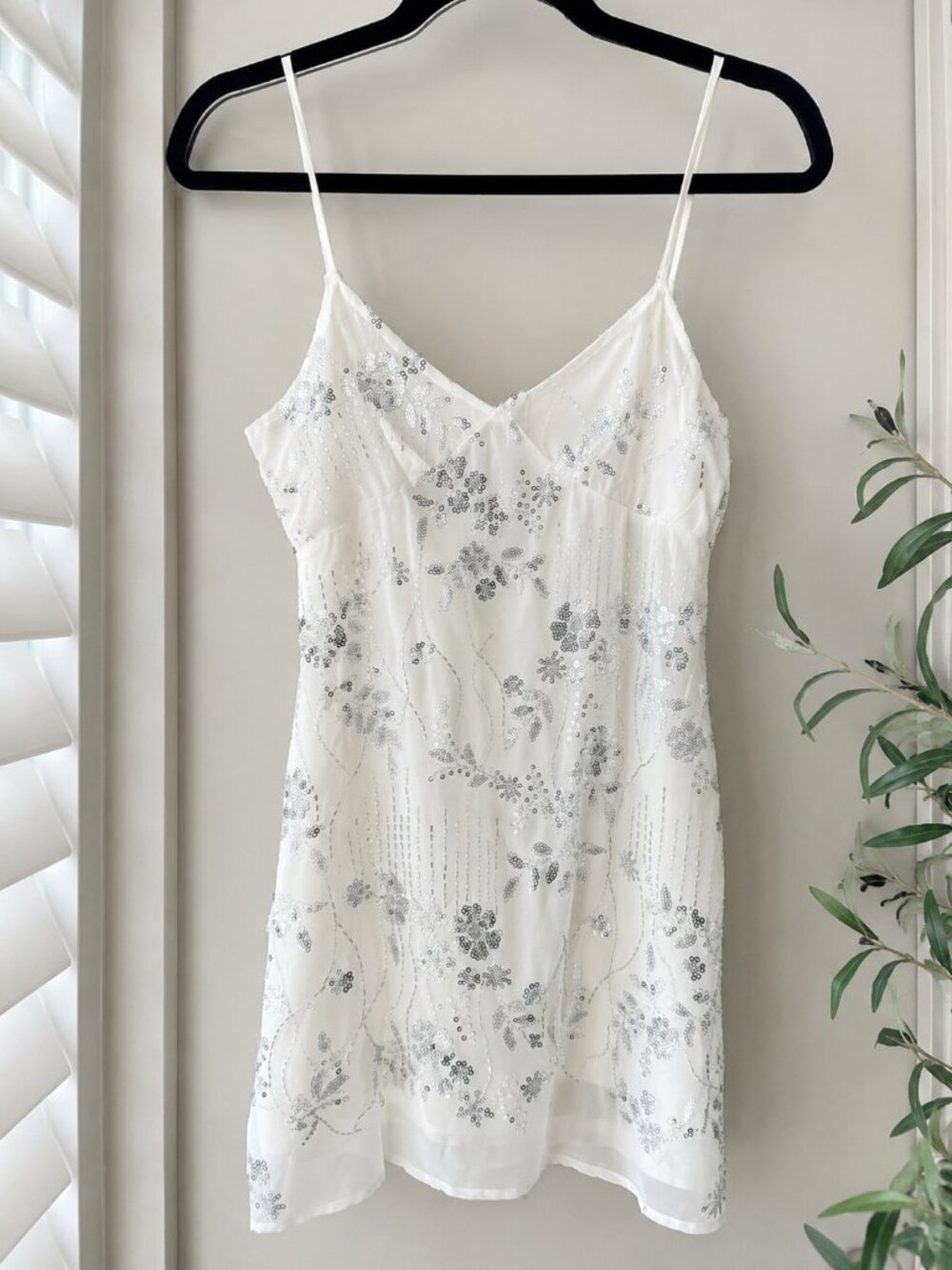 Bridal Mini Dress | White Beaded Floral Cocktail Dress